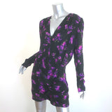 Magda Butrym Pesaro Rhinestone-Embellished Dress Black Floral Print Silk Size 38