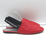 Givenchy Rivington slingback flat mules in red quilted leather, pre-owned authentic luxury