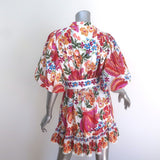 FARM Rio Spring Bananas Belted Mini Dress White/Multi Floral Print Size Small