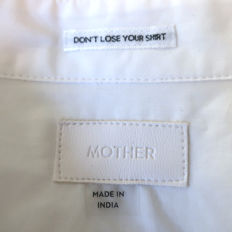 MOTHER The Roomie Lace-Up Shirt White Cotton Size Small Long Sleeve Top NEW