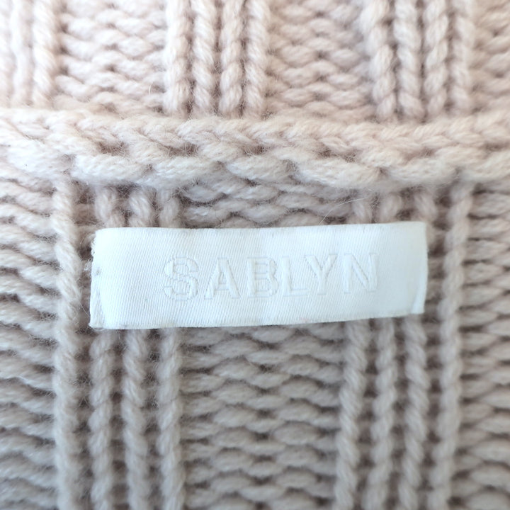 Sablyn Ribbed Cashmere V-Neck Sweater Light Mauve Size Small Cropped Pullover