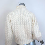 Theory Sculpted Turtleneck Sweater Cream Felted Wool-Cashmere Size Small