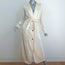 Sablyn Satin Trench Coat Ivory Size Extra Small Belted Long Jacket