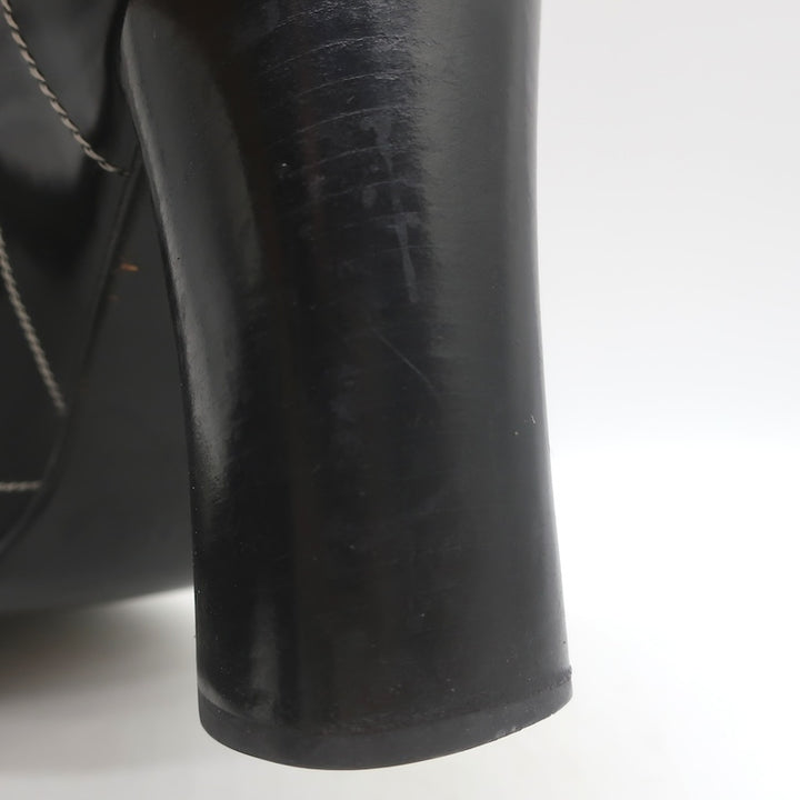 Vintage Prada Top-Stitched Pumps Black Spazzolato Leather Size 38