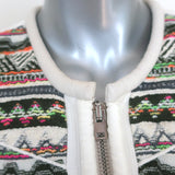 IRO Jacket Elomi White/Neon Leather-Trim Tribal Tweed Size 0