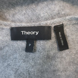 Theory Adrianna Cashmere V-Neck Sweater Heather Gray Size Petite