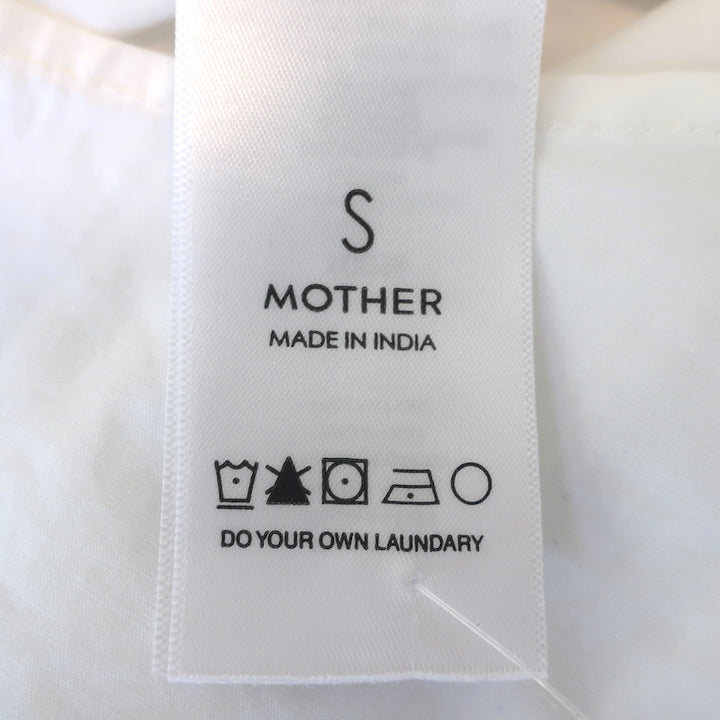 MOTHER The Roomie Lace-Up Shirt White Cotton Size Small Long Sleeve Top NEW
