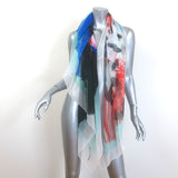 Alexander McQueen Jaguar Print Large Scarf Multicolor Silk Chiffon 50" X 52"