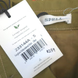 Spell Foxglove Embroidered Shirt Olive Cotton Size Small Long Sleeve Top NEW