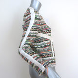 IRO Jacket Elomi White/Neon Leather-Trim Tribal Tweed Size 0