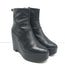 Robert Clergerie Bisouto Platform Wedge Ankle Boots Black Leather Size 38.5