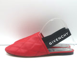 Givenchy Rivington red quilted leather slingback flat mules, authentic pre-owned luxury