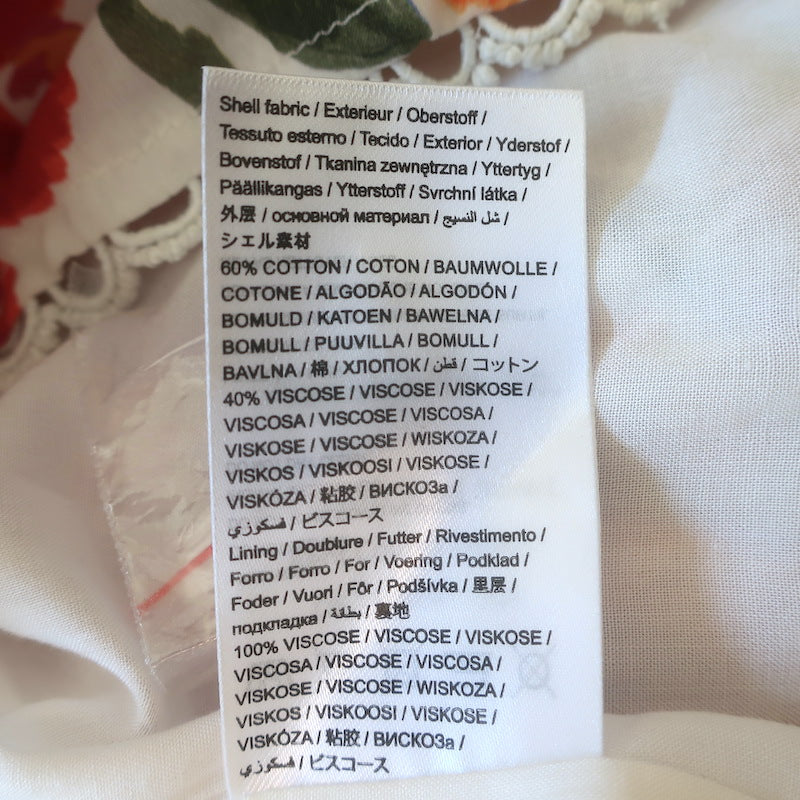 FARM Rio Spring Bananas Belted Mini Dress White/Multi Floral Print Size Small