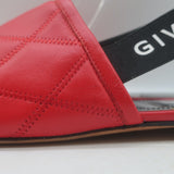 Givenchy Rivington slingback flat mules, red quilted leather, authentic pre-owned luxury, EU 38.5