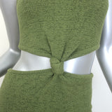 Cult Gaia Cameron Knotted Cutout Knit Midi Dress Olive Size Small