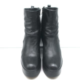 Robert Clergerie Bisouto Platform Wedge Ankle Boots Black Leather Size 38.5