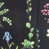 Altuzarra Floral Print Bell Sleeve Button-Up Blouse Black Silk Size 40