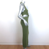Cult Gaia Cameron Knotted Cutout Knit Midi Dress Olive Size Small