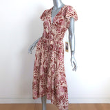 Trovata Birds of Paradis Kristi Midi Dress Canela Palm Print Size Small NEW