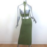 Cult Gaia Cameron Knotted Cutout Knit Midi Dress Olive Size Small