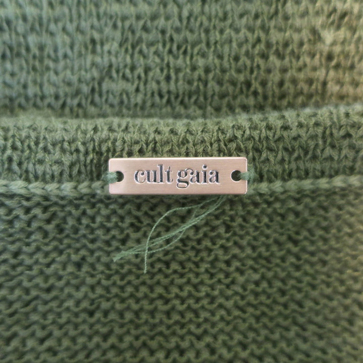 Cult Gaia Cameron Knotted Cutout Knit Midi Dress Olive Size Small