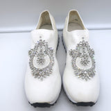 Jimmy Choo Verona Crystal-Embellished Knit Sneakers White Size 39
