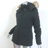 Canada Goose Chelsea Fur-Trim Down Parka Black Size Small Hooded Puffer Jacket