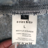 Retrofete Dean Puff Sleeve Denim Jacket Blue Acid Wash Size Large