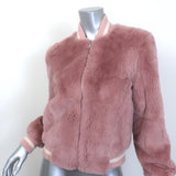 Elizabeth & James Ellington Rabbit Fur Bomber Jacket Pink Size Extra Small