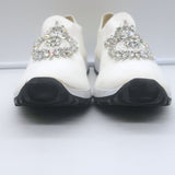Jimmy Choo Verona Crystal-Embellished Knit Sneakers White Size 39
