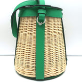 Hermes Farming Picnic Bag Osier Wicker & Menthe Swift Leather NEW