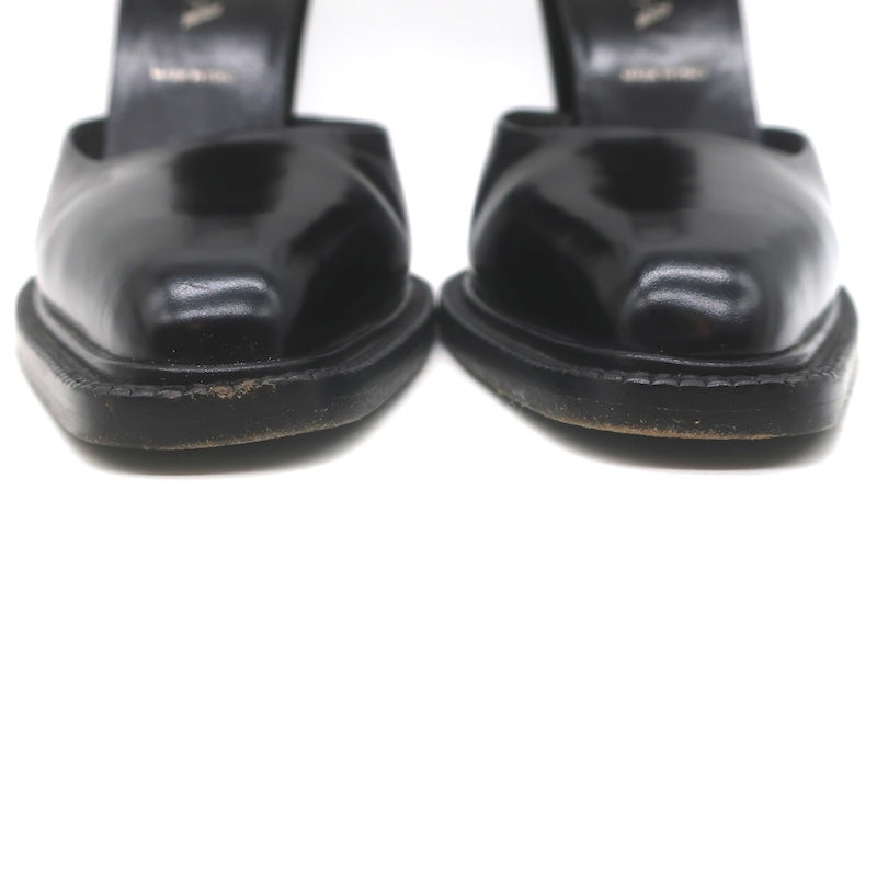 Vintage Prada Ankle Strap Spazzolato Leather Pumps Black Size 38