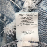 Retrofete Dean Puff Sleeve Denim Jacket Blue Acid Wash Size Large