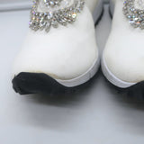 Jimmy Choo Verona Crystal-Embellished Knit Sneakers White Size 39