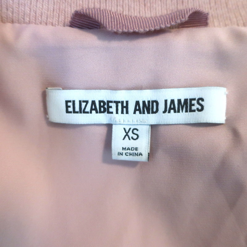 Elizabeth &amp; James Ellington Rabbit Fur Bomber Jacket Pink Size Extra Small