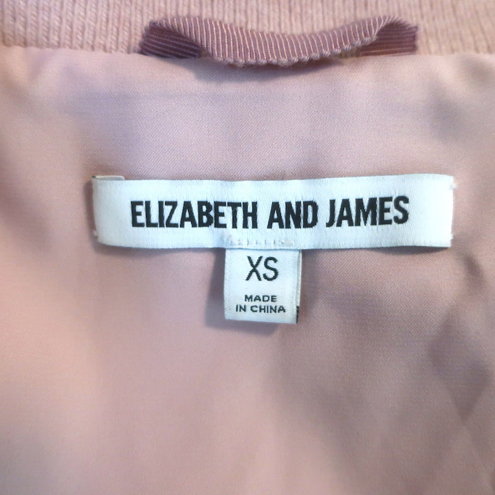 Elizabeth &amp; James Ellington Rabbit Fur Bomber Jacket Pink Size Extra Small