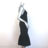 Interior The Fran Bubble-Hem Midi Dress Black Cotton Size 0 NEW