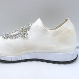Jimmy Choo Verona Crystal-Embellished Knit Sneakers White Size 39