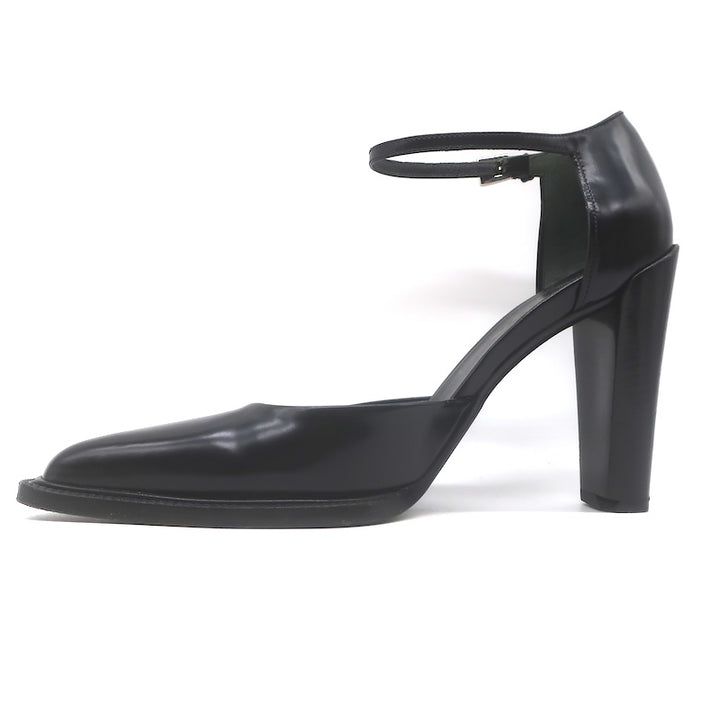 Vintage Prada Ankle Strap Spazzolato Leather Pumps Black Size 38