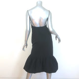 Interior The Fran Bubble-Hem Midi Dress Black Cotton Size 0 NEW