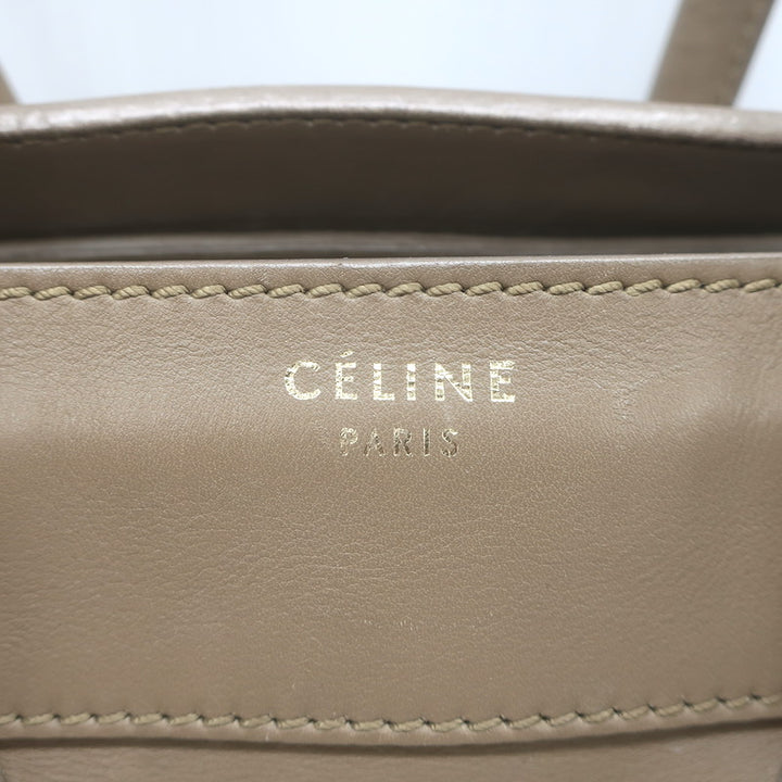 Celine Mini Luggage Tote Taupe Leather