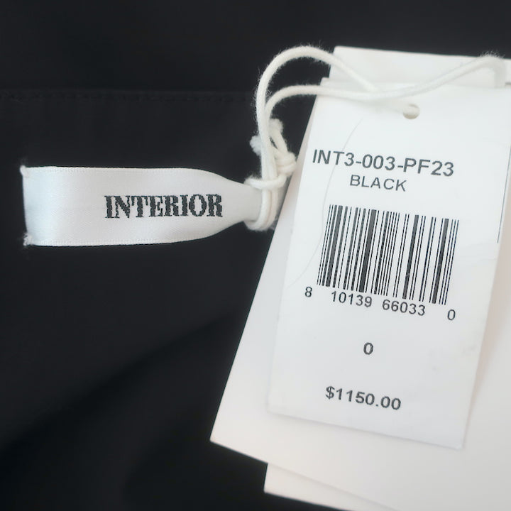Interior The Fran Bubble-Hem Midi Dress Black Cotton Size 0 NEW