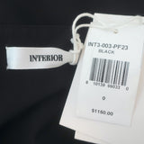 Interior The Fran Bubble-Hem Midi Dress Black Cotton Size 0 NEW