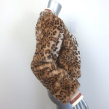 Spiritual Gangster Leopard Print Faux Fur Bomber Jacket Size Small