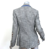 Alice + Olivia Paulene Patchwork Plaid Blazer Gray Size 2 Two-Button Jacket