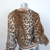 Spiritual Gangster Leopard Print Faux Fur Bomber Jacket Size Small