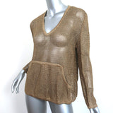 St. John Sport by Marie Gray Sweater Gold Metallic Mesh Knit Size Medium