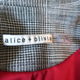 Alice + Olivia Paulene Patchwork Plaid Blazer Gray Size 2 Two-Button Jacket
