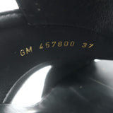 Saint Laurent Crisscross Platform Clog Sandals Black Leather Size 37