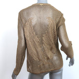 St. John Sport by Marie Gray Sweater Gold Metallic Mesh Knit Size Medium